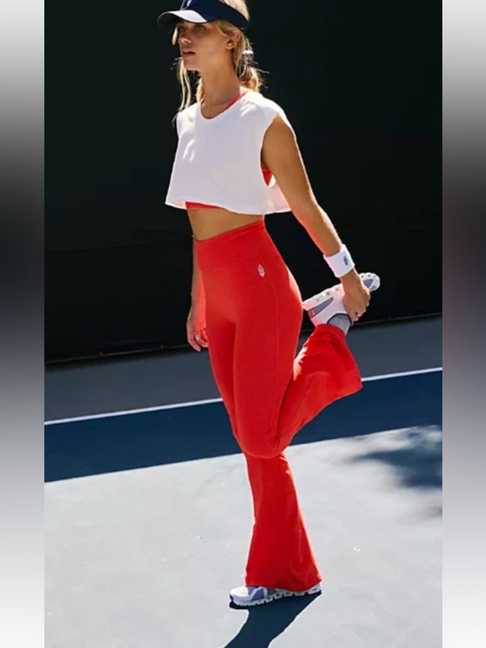 Free People Movement,  Good Karma Flare Leggings, Flame (Orange), XS/S